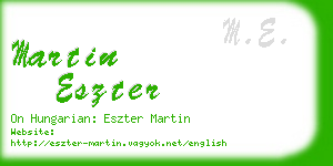 martin eszter business card